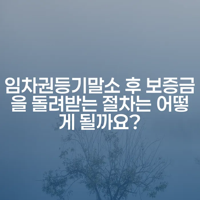 임차권등기말소 후 보증금을 돌려받는 절차는 어떻게 될까요?
